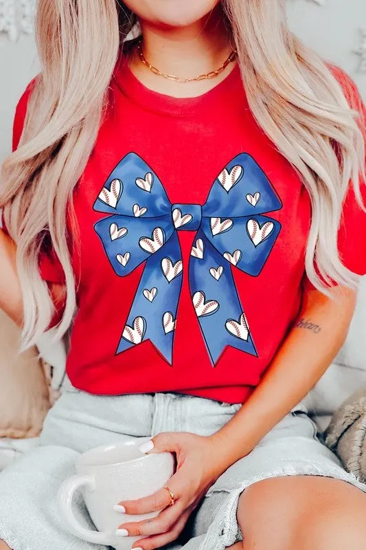 Explore More Collection - Blue Bow Baseball Graphic Tee