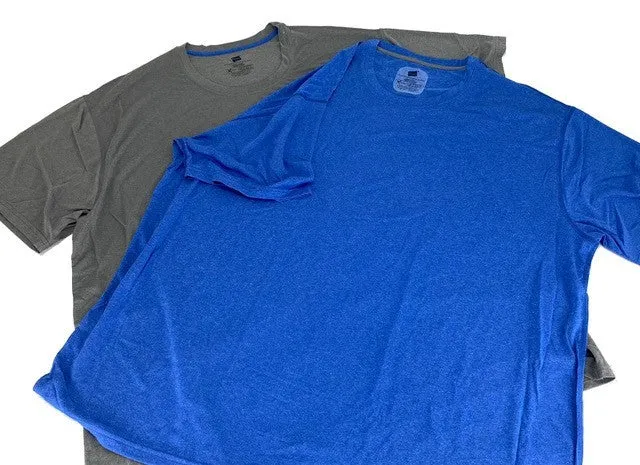Hanes Men's 2-Pack Blue/Grey XL Performance Cool X-Temp Crew Neck T-Shirts