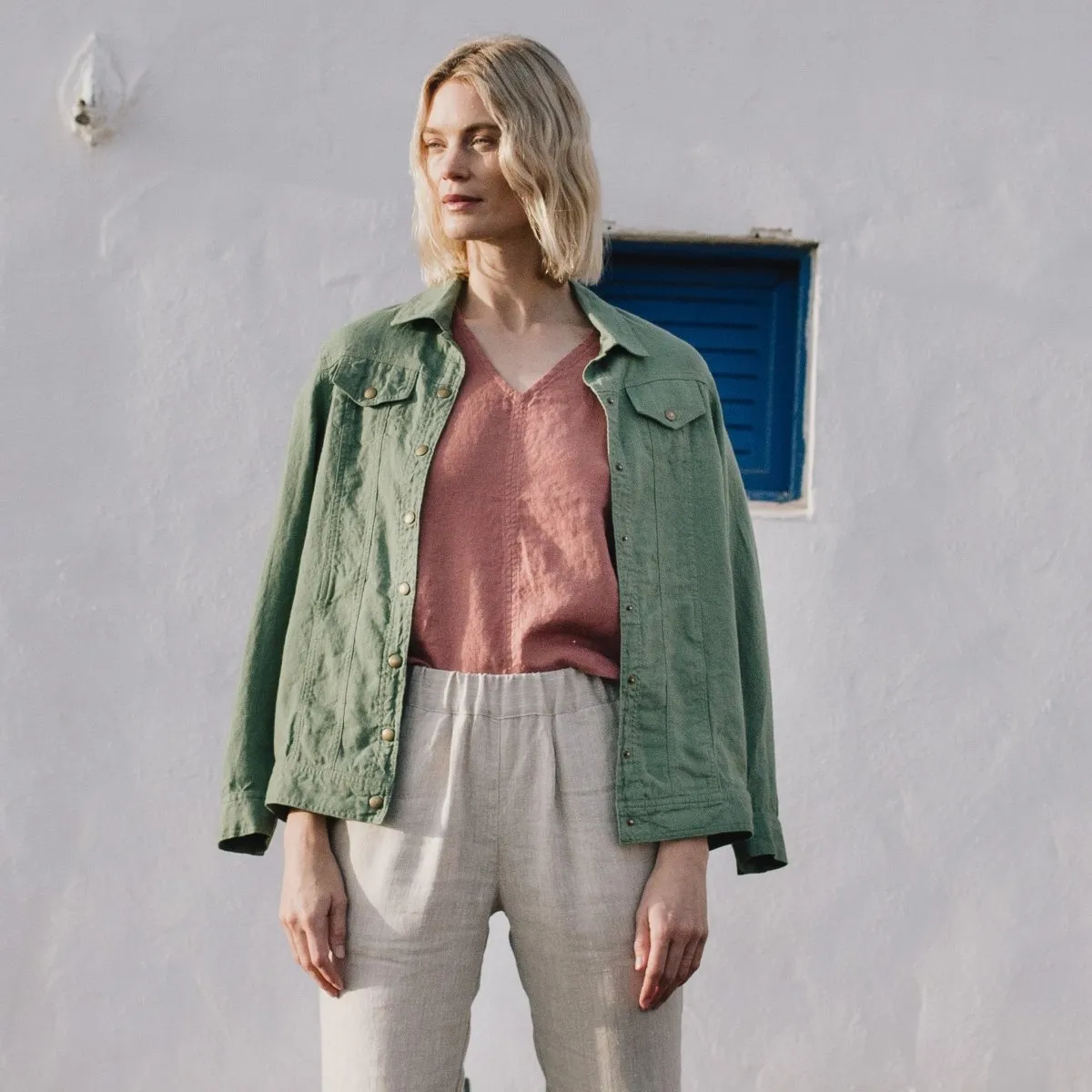 MALTA boxy linen top
