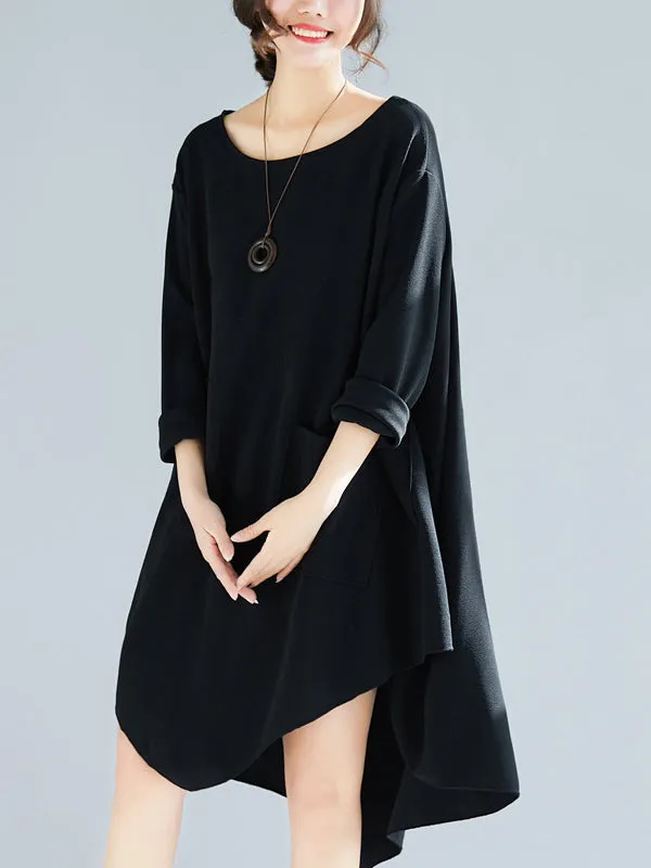xakxx Loose Cropped A-Line Shirt Dress